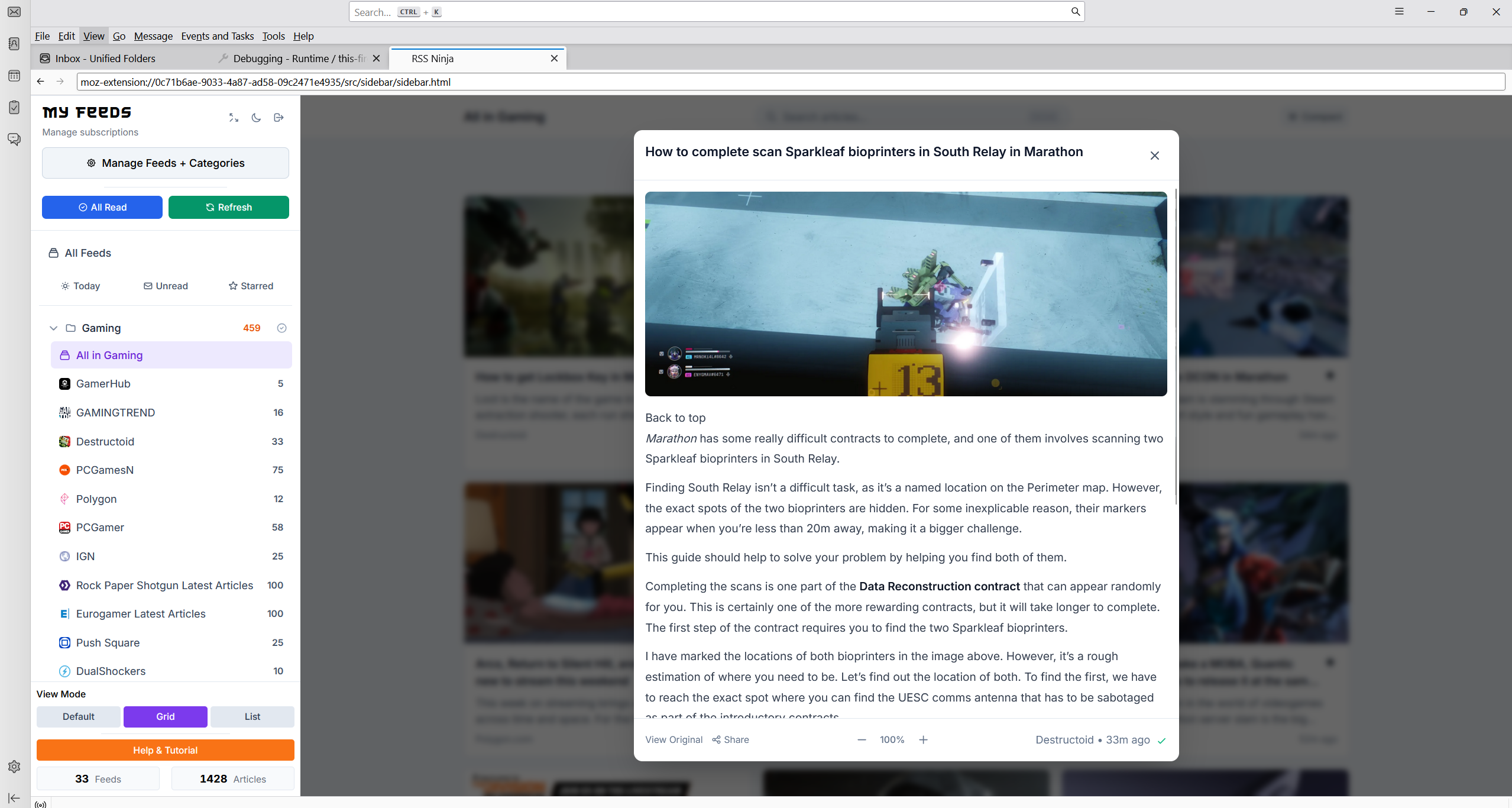 RSS Ninja Thunderbird
